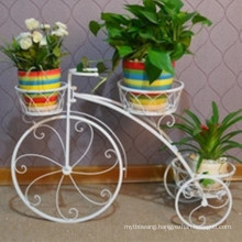 Hot Sale 3 Tier Wrought Iron Bicycle Flower Pot Stand